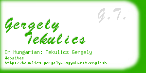 gergely tekulics business card